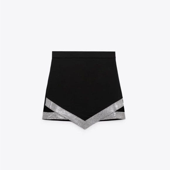 ZARA Bloggers Favorite SHINY MINI SKIRT & SPARKLY CROP TOP SET - Picture 8 of 10